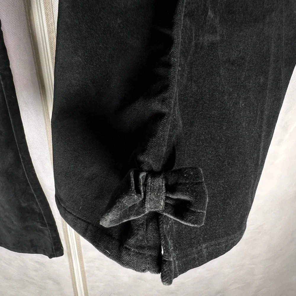 NWT Gymboree Girls Black Gem Velveteen Pants  Adjustable Waist Size 9